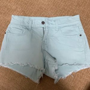 Old Navy frayed and distressed denim shorts.